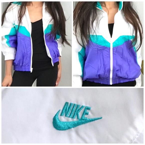 purple and white nike windbreaker